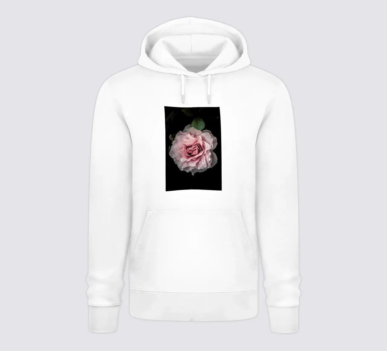 Raindrops on Pink Rose felpa con cappuccio da Flora & Fauna