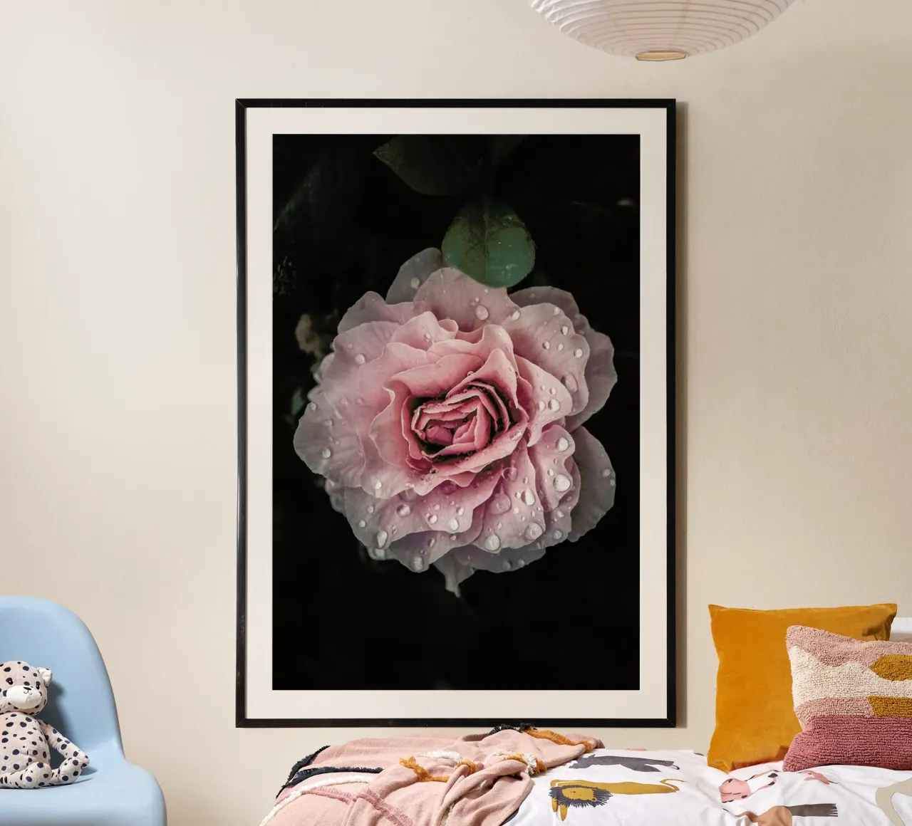 Raindrops on Pink Rose hahnemühle by Flora & Fauna