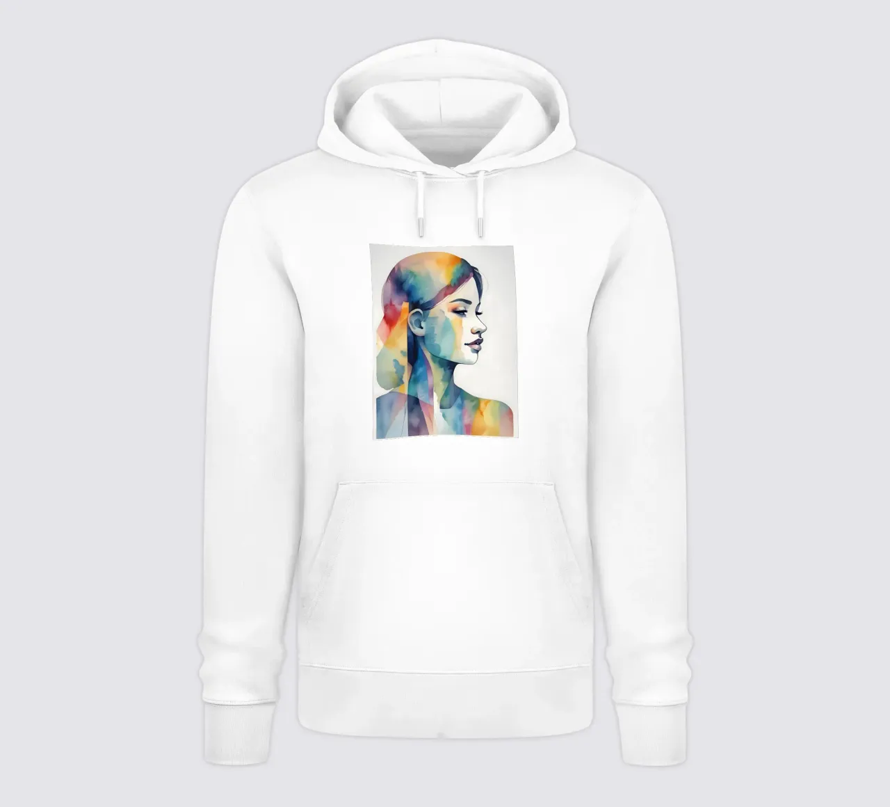 Ragazza acquerello minimalismo 02 felpa con cappuccio da Minimalism