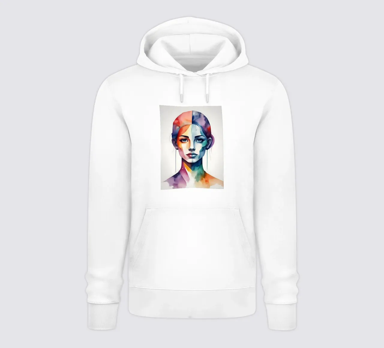 Ragazza acquerello minimalismo 03 felpa con cappuccio da Minimalism