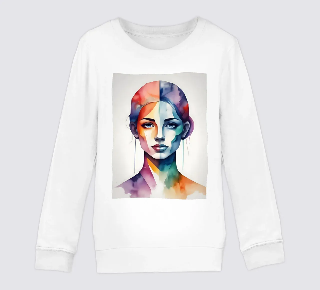 Girl watercolor minimalism 03 kids sweatshirt by Minimalism