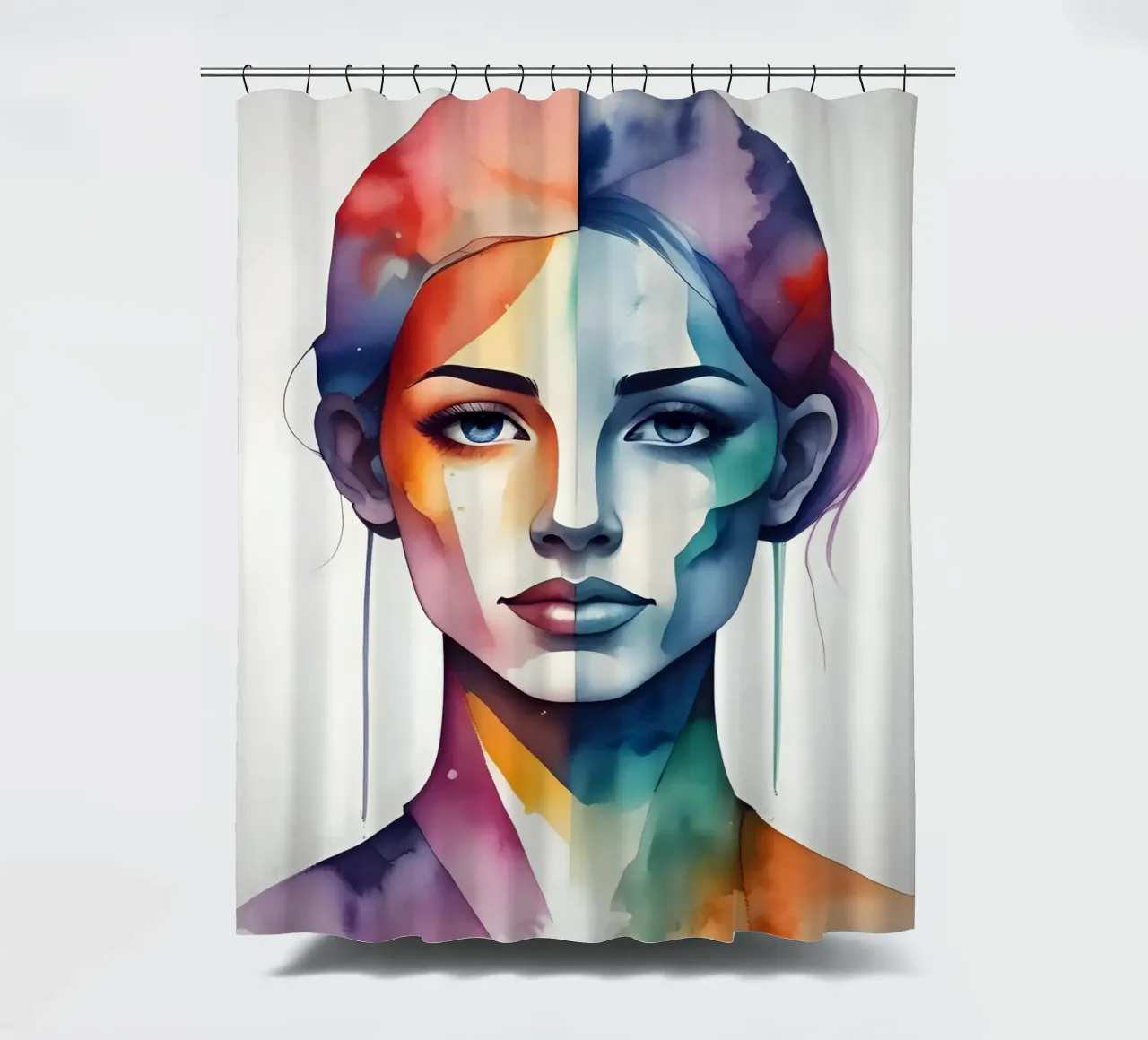 Girl watercolor minimalism 03 shower curtain by Minimalism