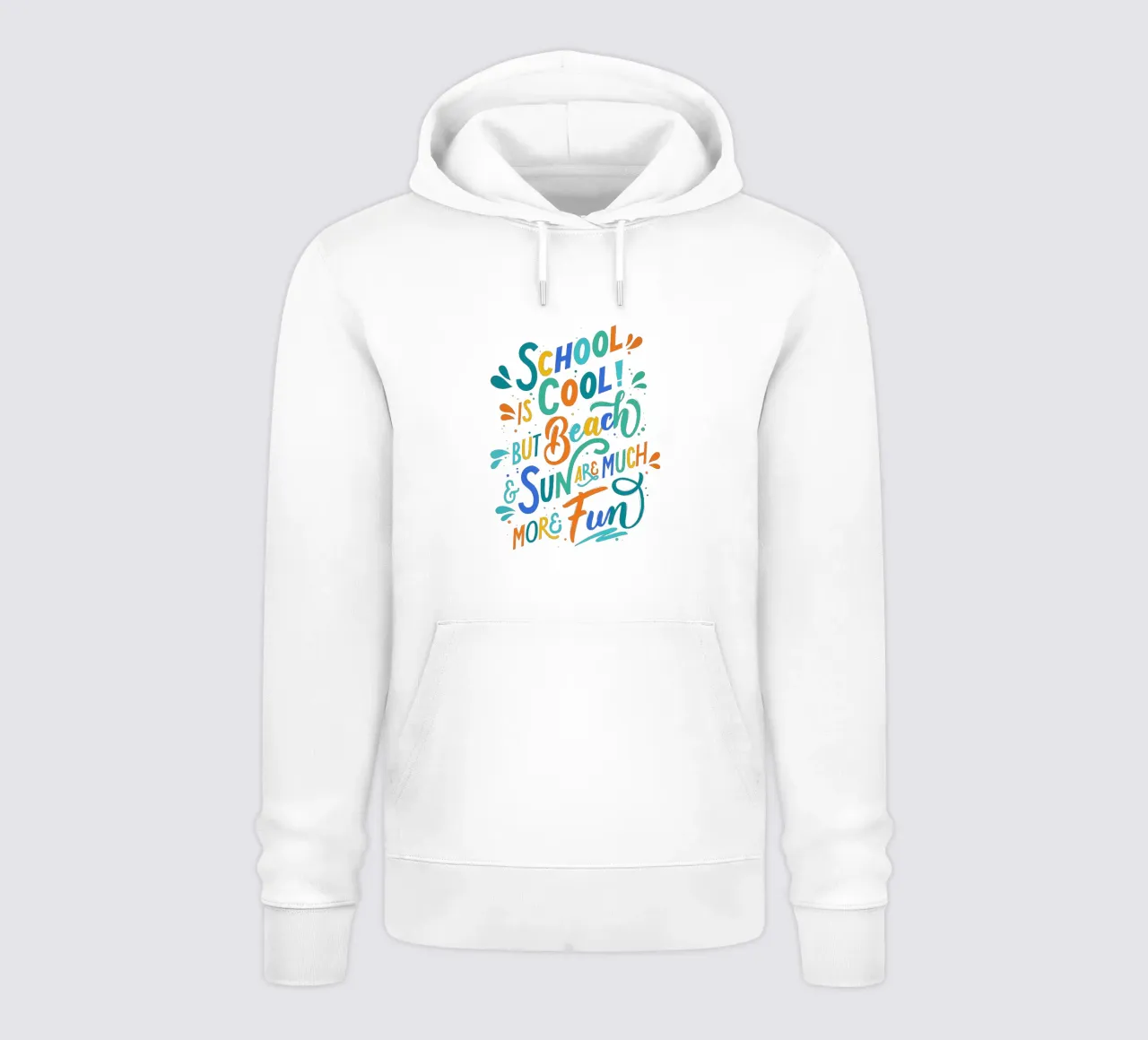 School is Cool. But Beach and Sun are Much More Fun. felpa con cappuccio da CalliLetters