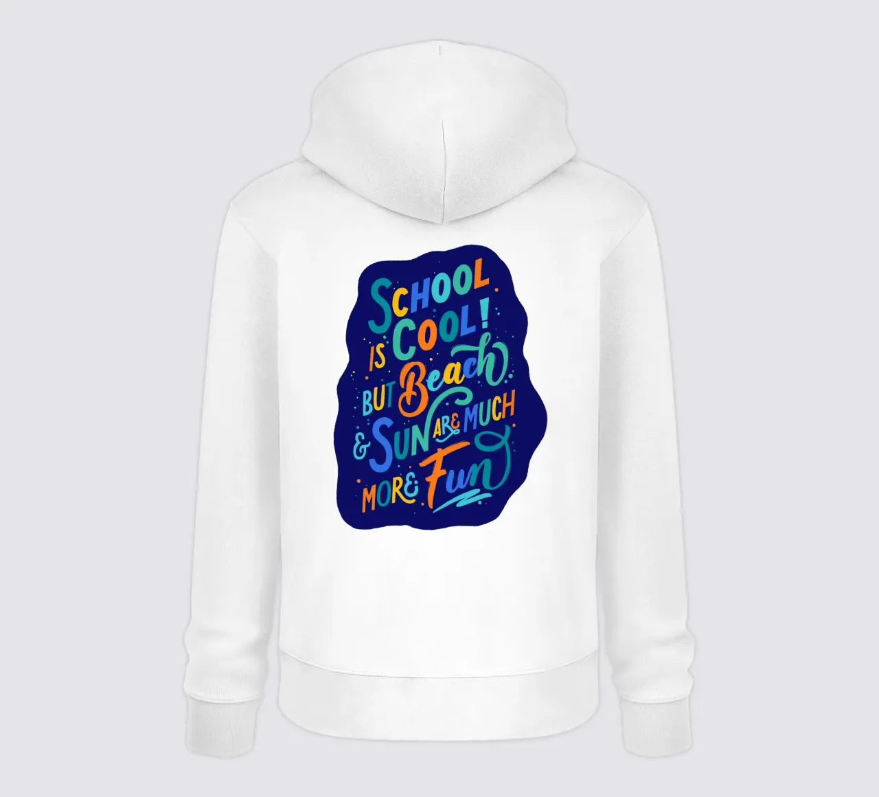 School is Cool. But Beach and Sun are Much More Fun. felpa con cappuccio da CalliLetters