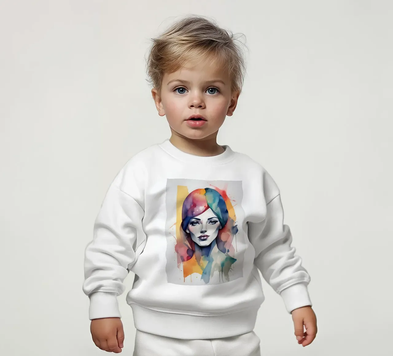 Ragazza acquerello minimalismo 04 felpa neonato da Minimalism