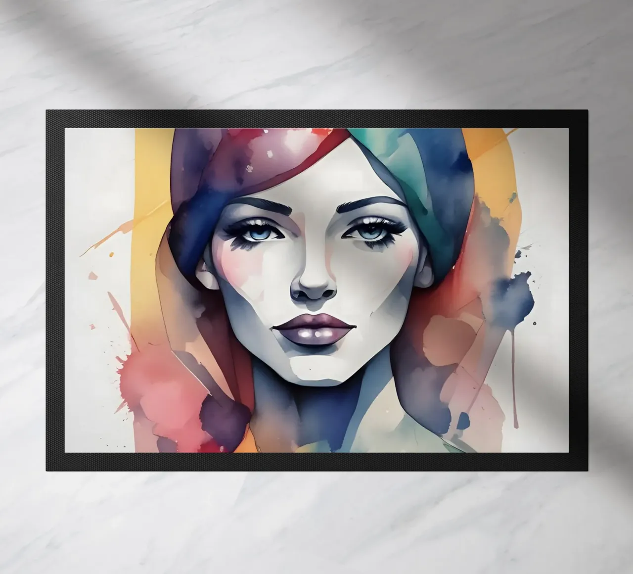 Ragazza acquerello minimalismo 04 zerbino da Minimalism