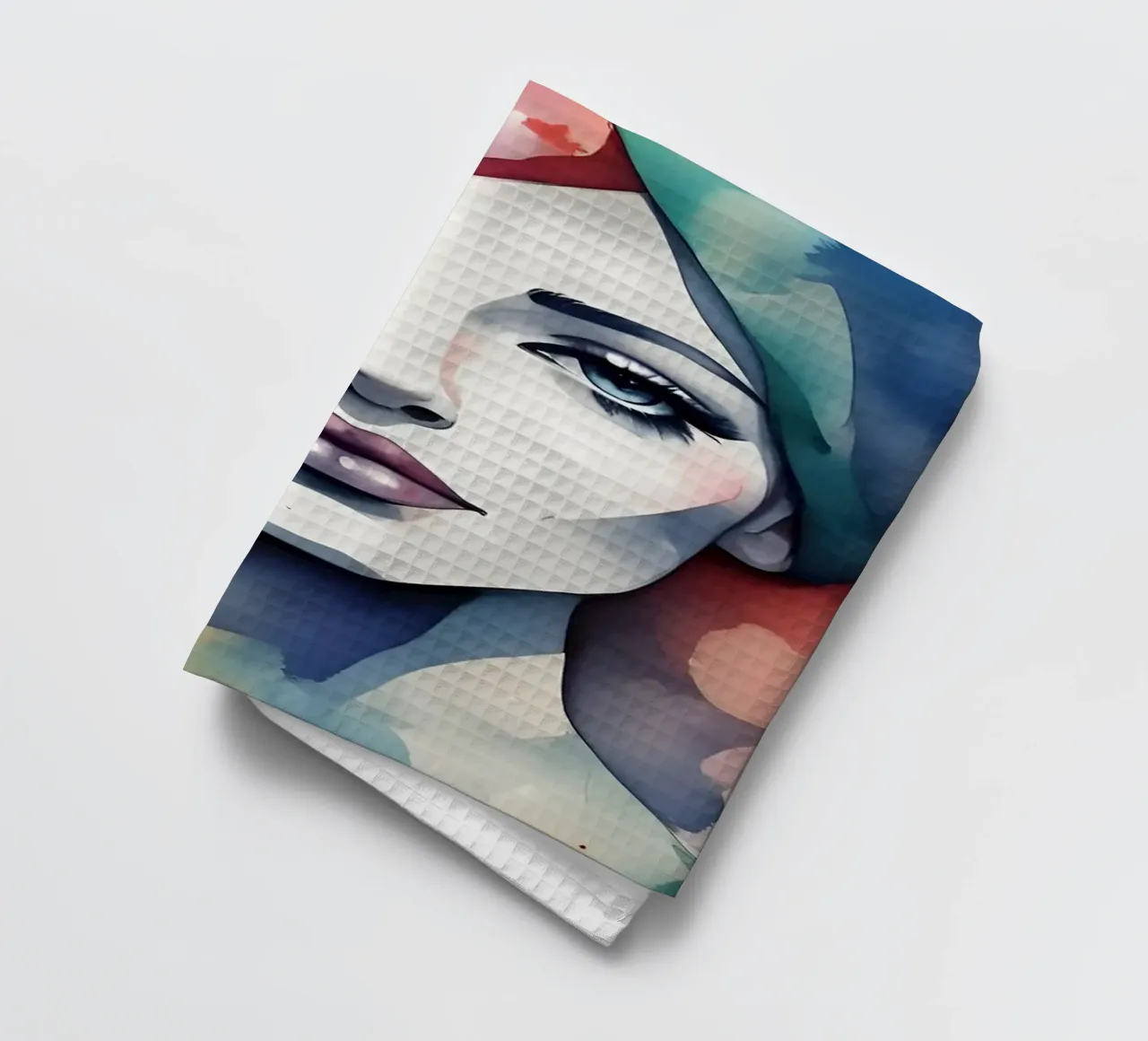 Girl watercolor minimalism 04 tea towel by Minimalism