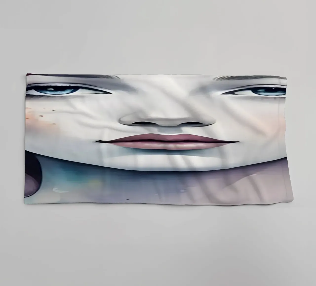 Mädchen und Blumen Aquarell Minimalismus 01 Handtuch von Minimalism