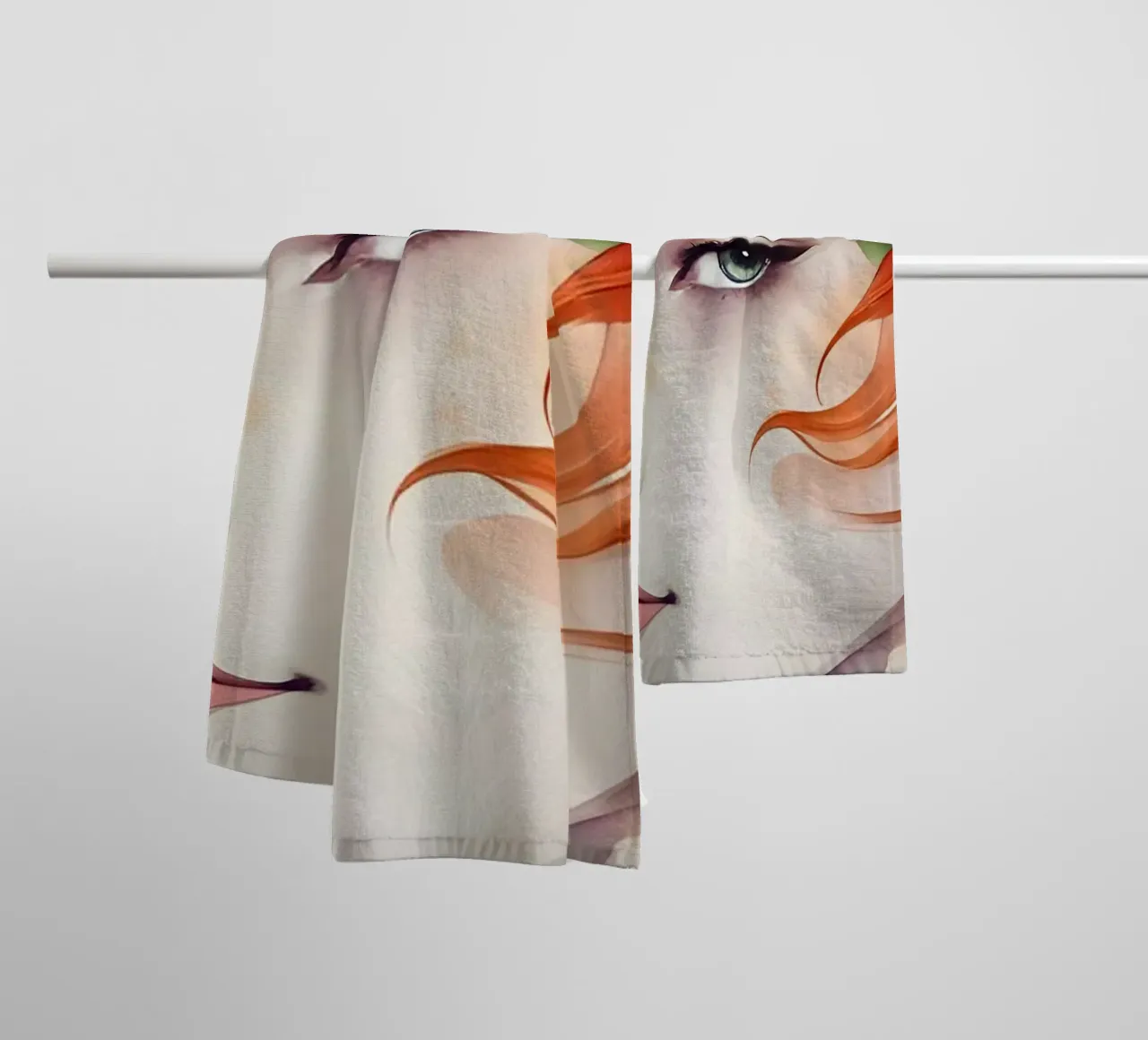 Girl and flowers watercolor minimalism 02 towel by Minimalism