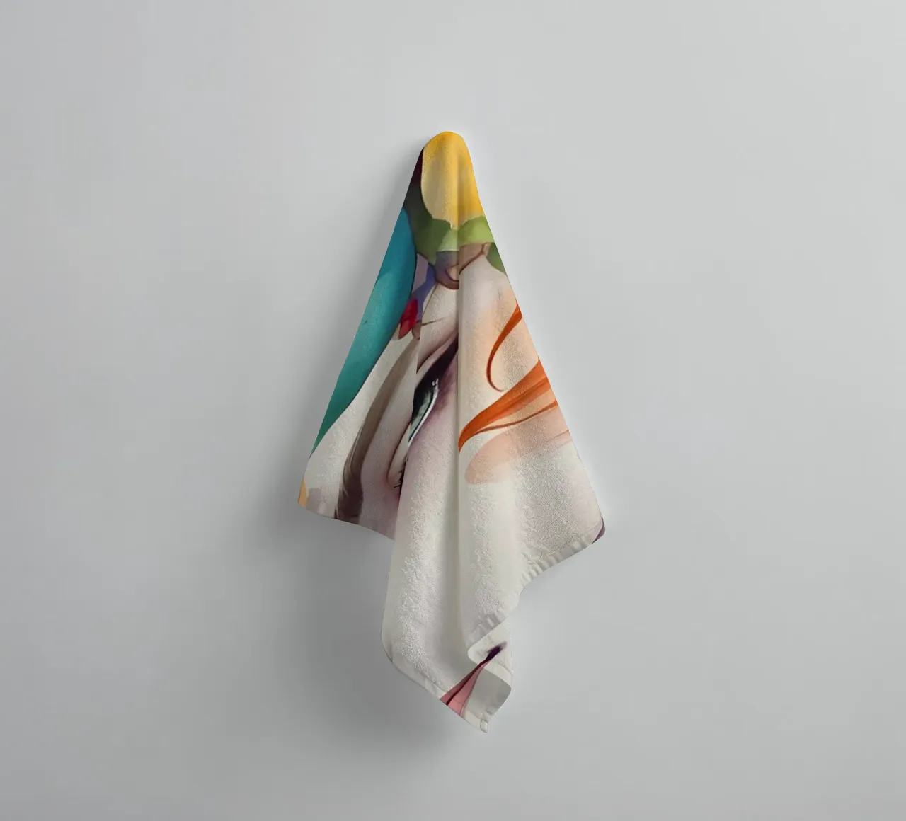 Girl and flowers watercolor minimalism 02 towel by Minimalism