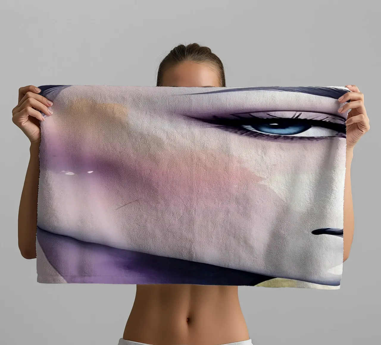 Ragazza e fiori acquerello minimalismo 03 asciugamano da bagno da Minimalism
