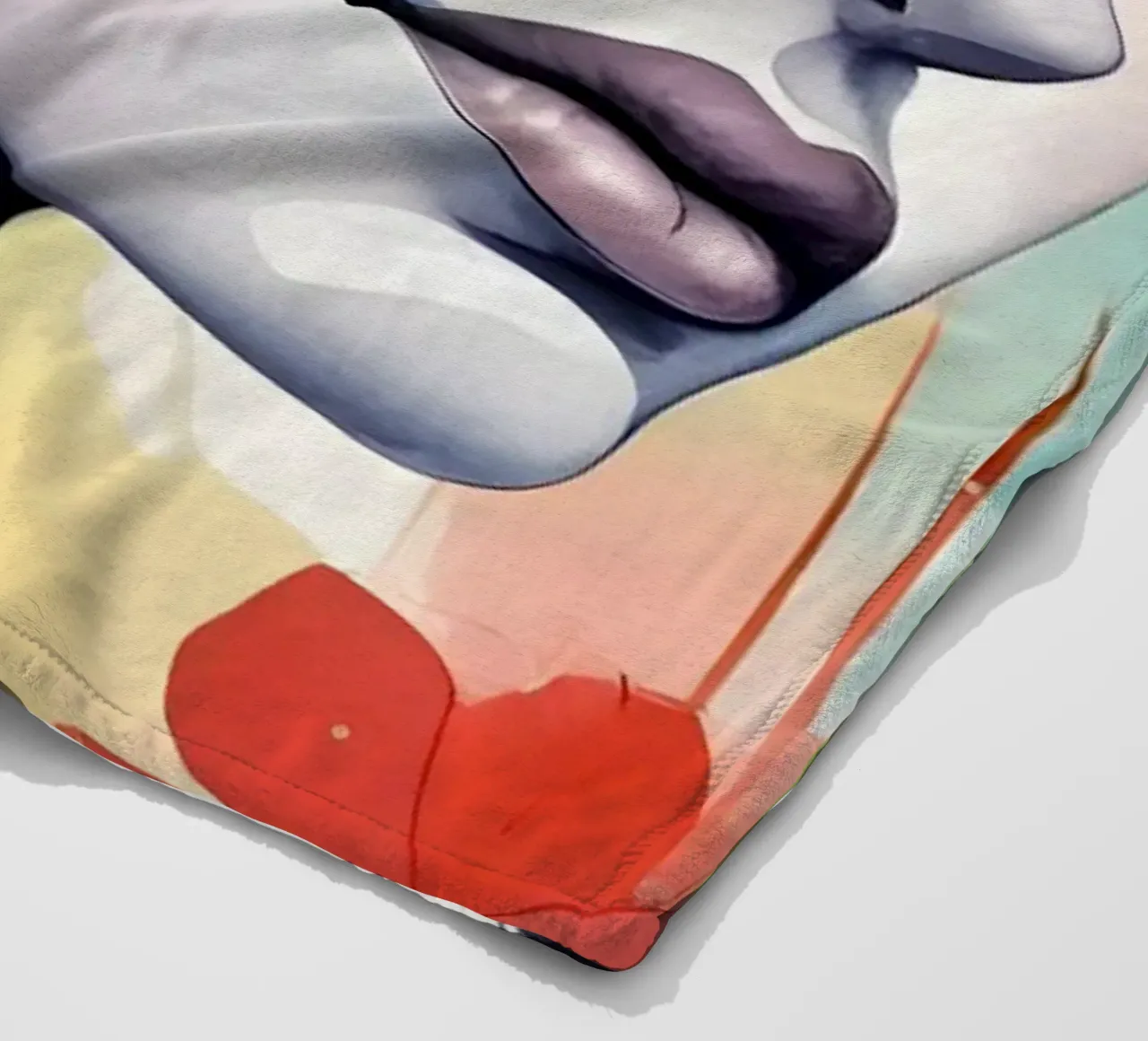 Ragazza e fiori acquerello minimalismo 03 coperta in pile da Minimalism