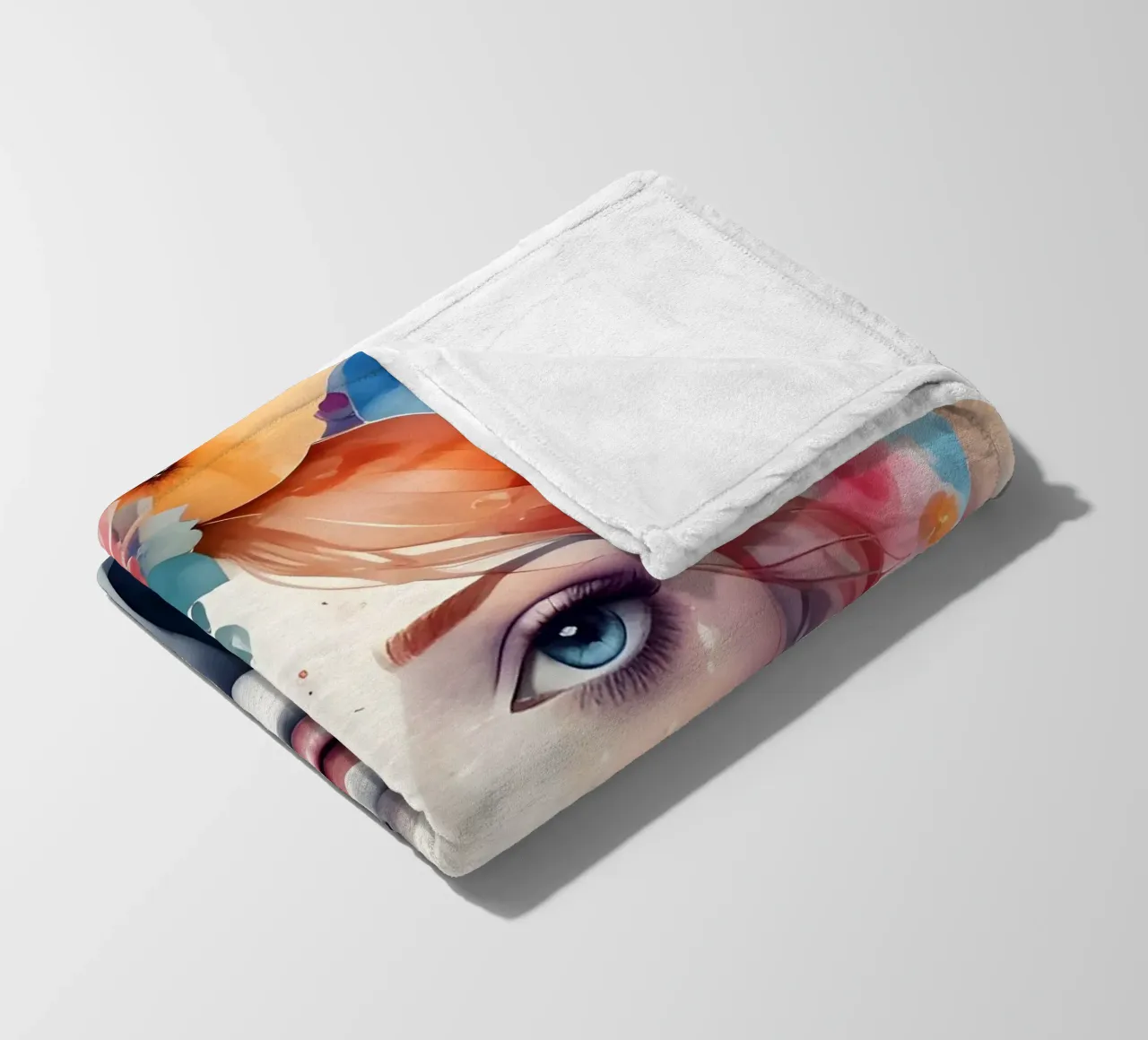 Ragazza e fiori acquerello minimalismo 04 coperta in pile da Minimalism