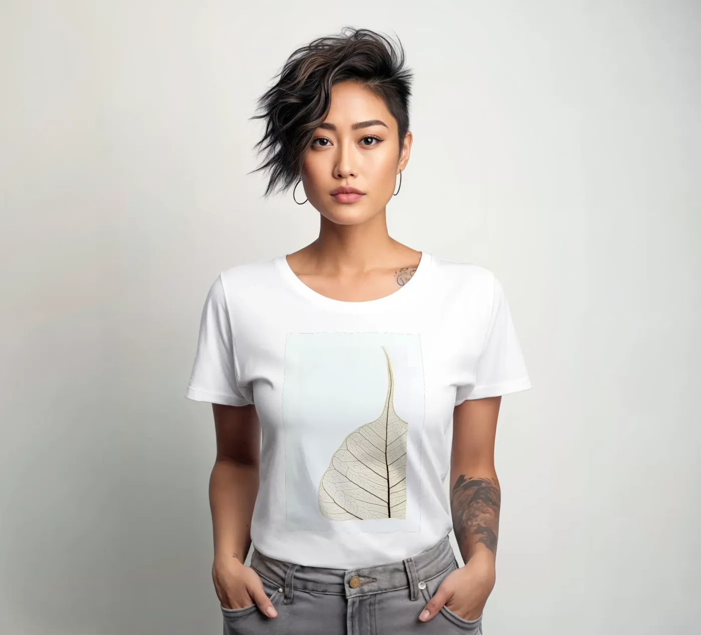 Translucent Leaf t-shirt da donna da Flora & Fauna