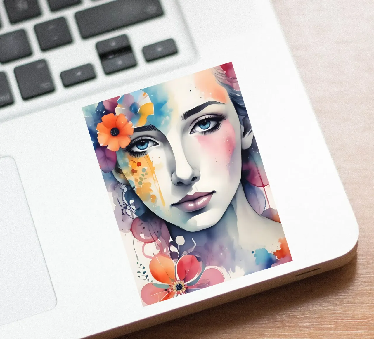 Girl and flowers watercolor minimalism 05 sticker by Minimalism
