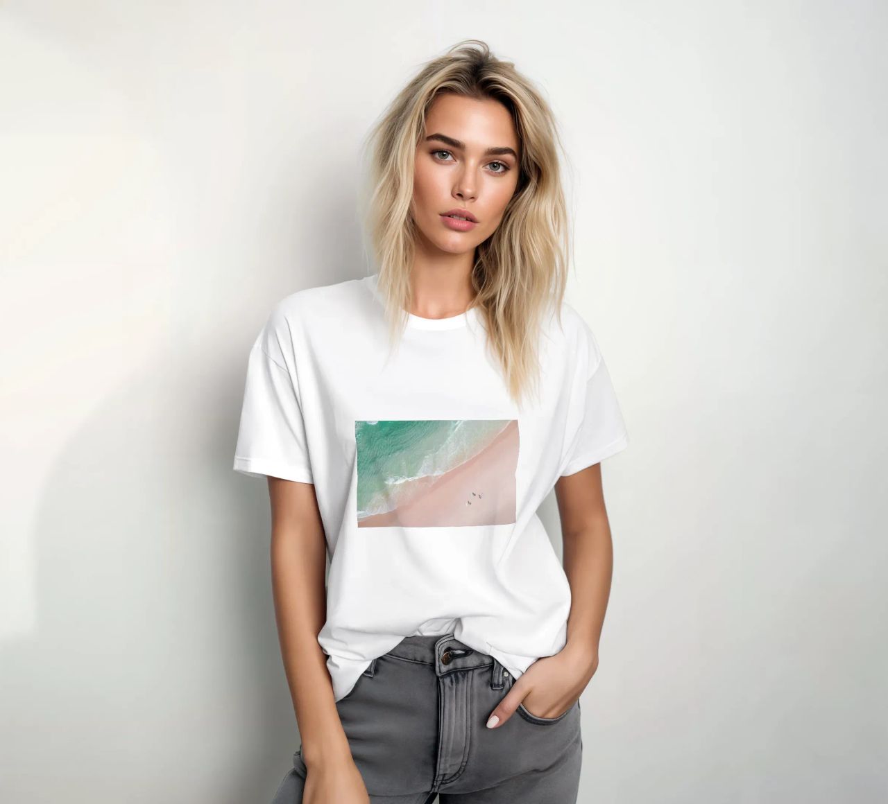 Aerial Beach - Ocean Surf Yoga T-Shirt von Ingrid Beddoes