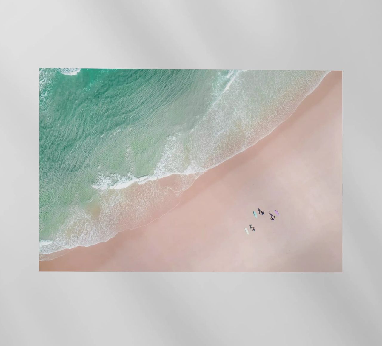 Aerial Beach - Ocean Surf Yoga Backlit Folie von Ingrid Beddoes