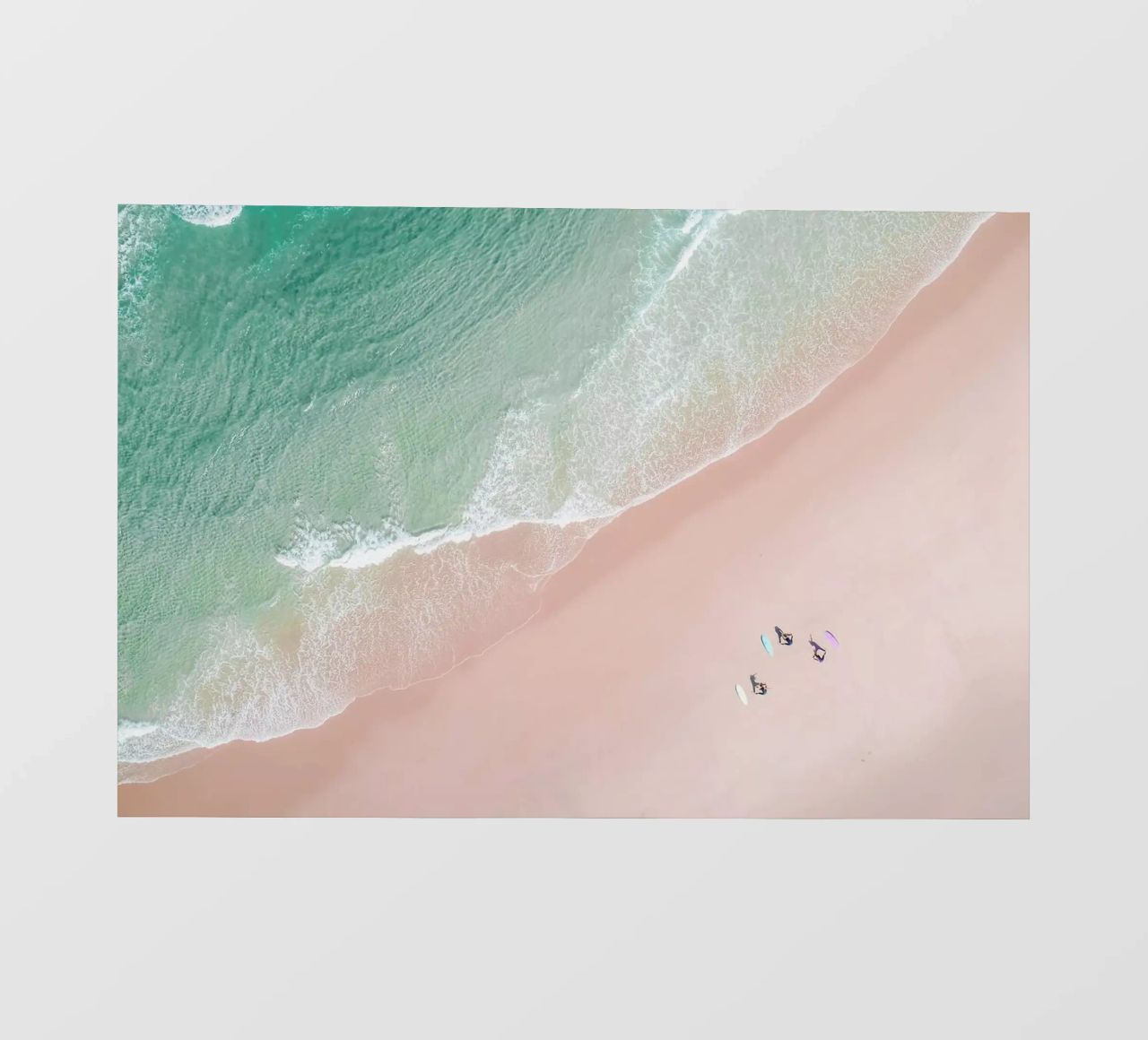 Aerial Beach - Ocean Surf Yoga Backlit Folie von Ingrid Beddoes