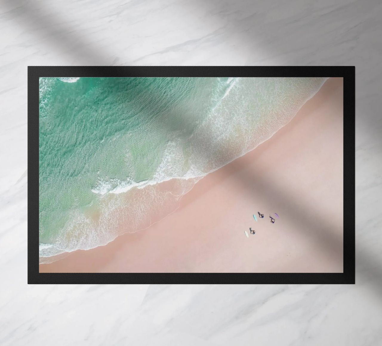 Aerial Beach - Ocean Surf Yoga Fußmatte von Ingrid Beddoes