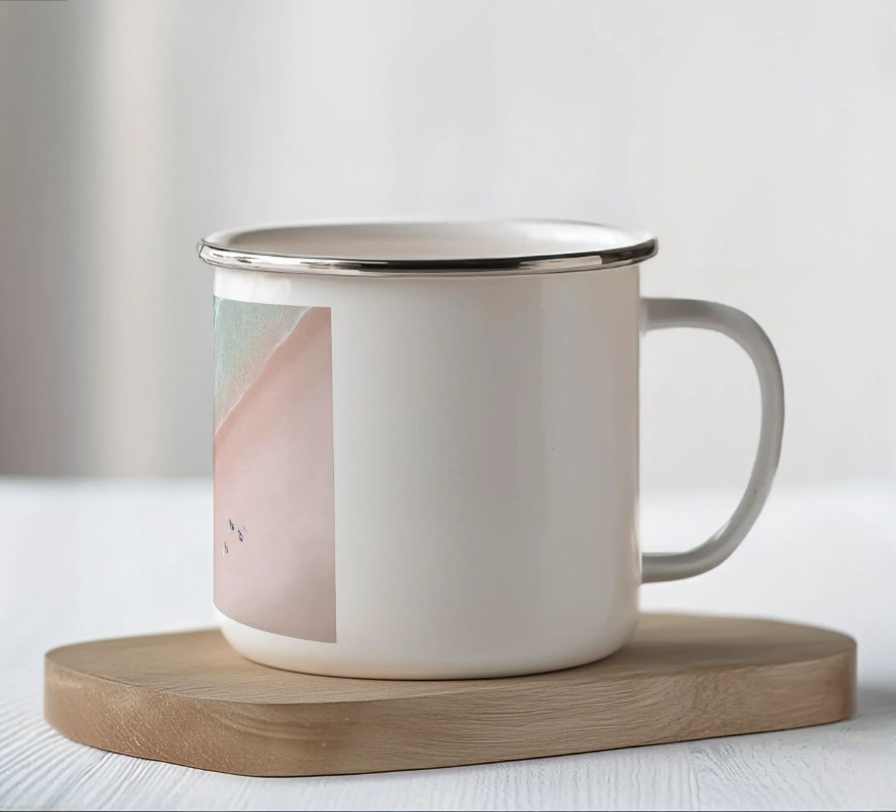 Aerial Beach - Ocean Surf Yoga Emaille Tasse von Ingrid Beddoes