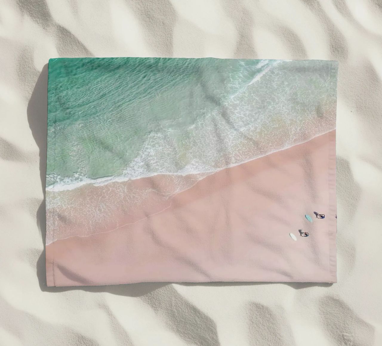 Aerial Beach - Ocean Surf Yoga Strandtuch von Ingrid Beddoes