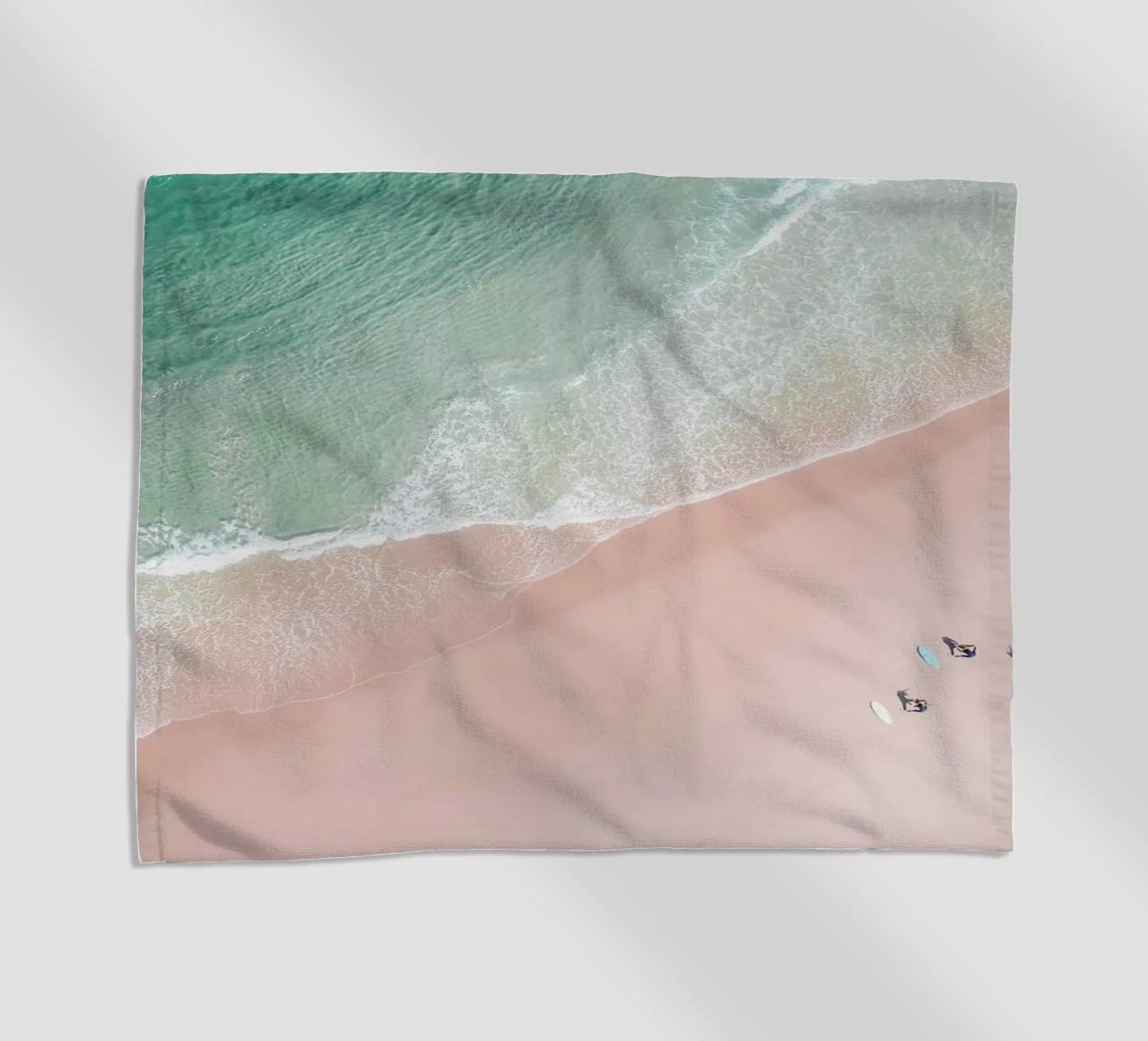 Aerial Beach - Ocean Surf Yoga Strandtuch von Ingrid Beddoes