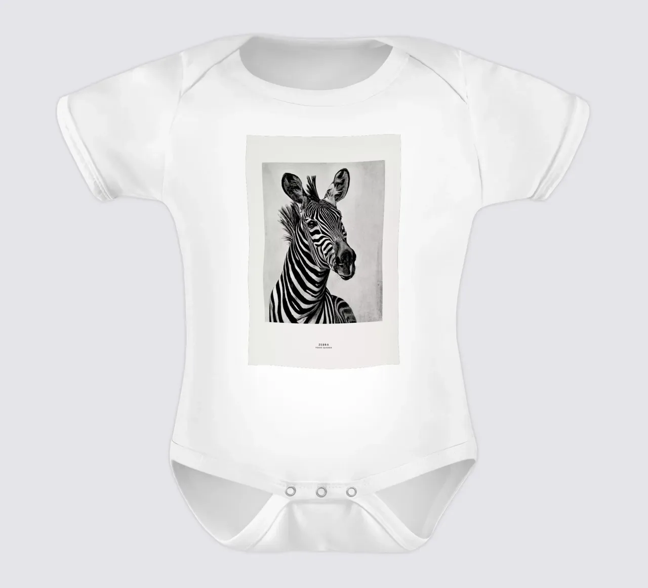 Zebra Portrait body neonato maniche corte da Flora & Fauna