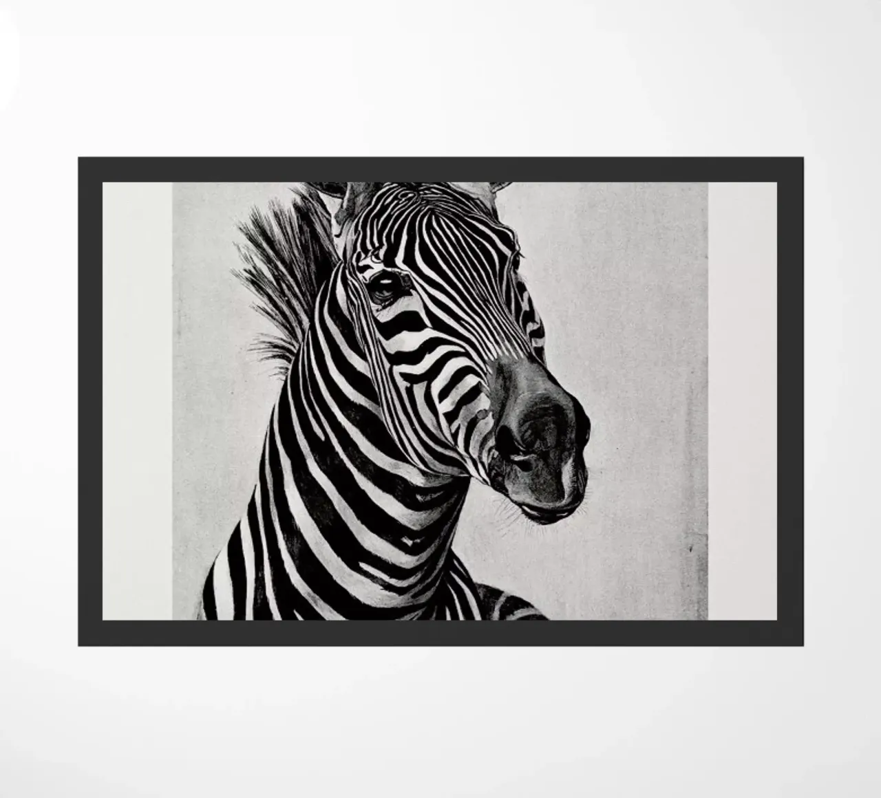 Zebra Portrait Fußmatte von Flora & Fauna