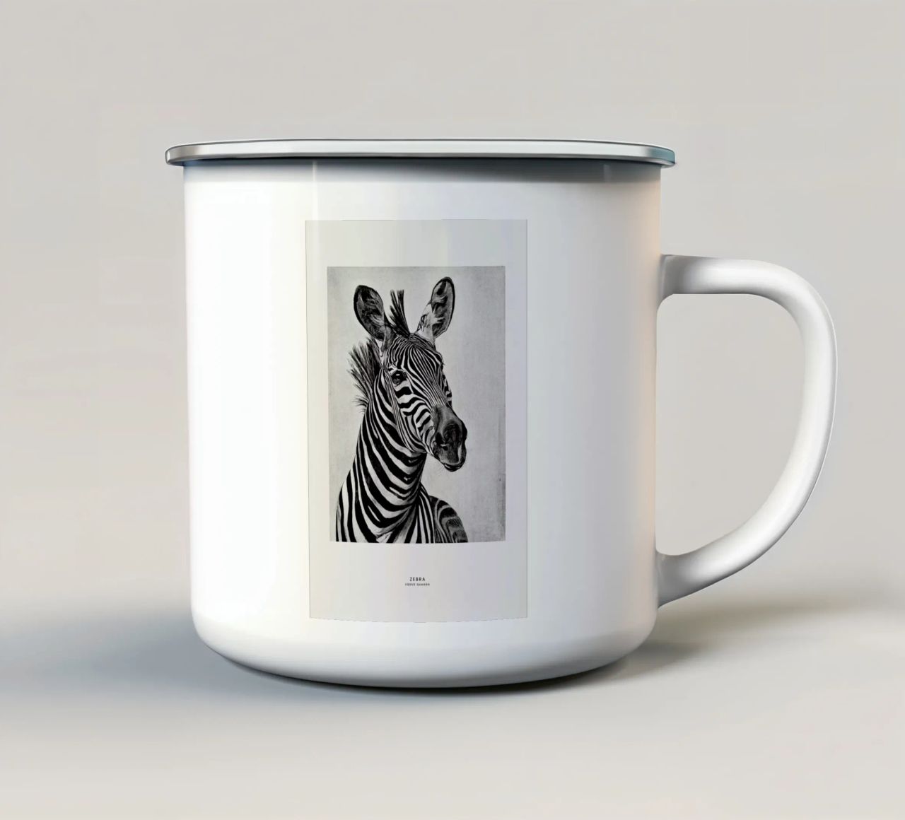 Zebra Portrait tazza in smalto da Flora & Fauna