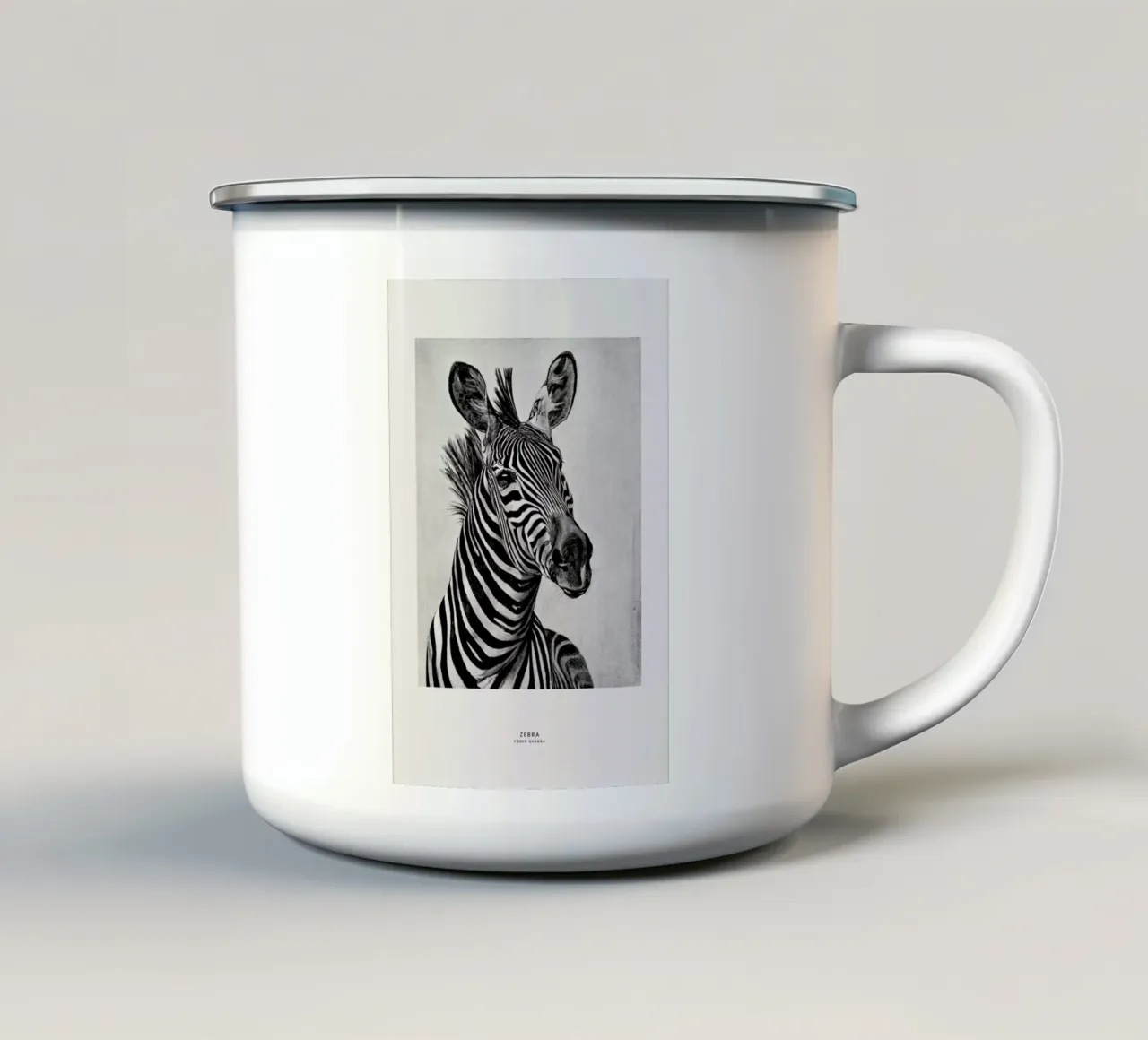 Zebra Portrait taza de esmalte de Flora & Fauna