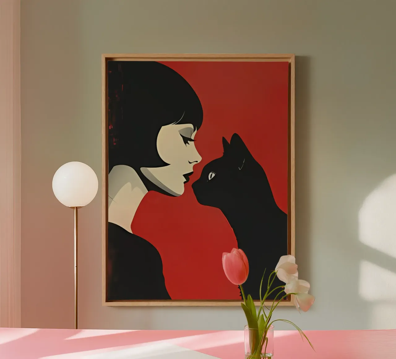 Poster d'arte minimalista 448 tela con Cornice a cassetta da ahmiaLodri