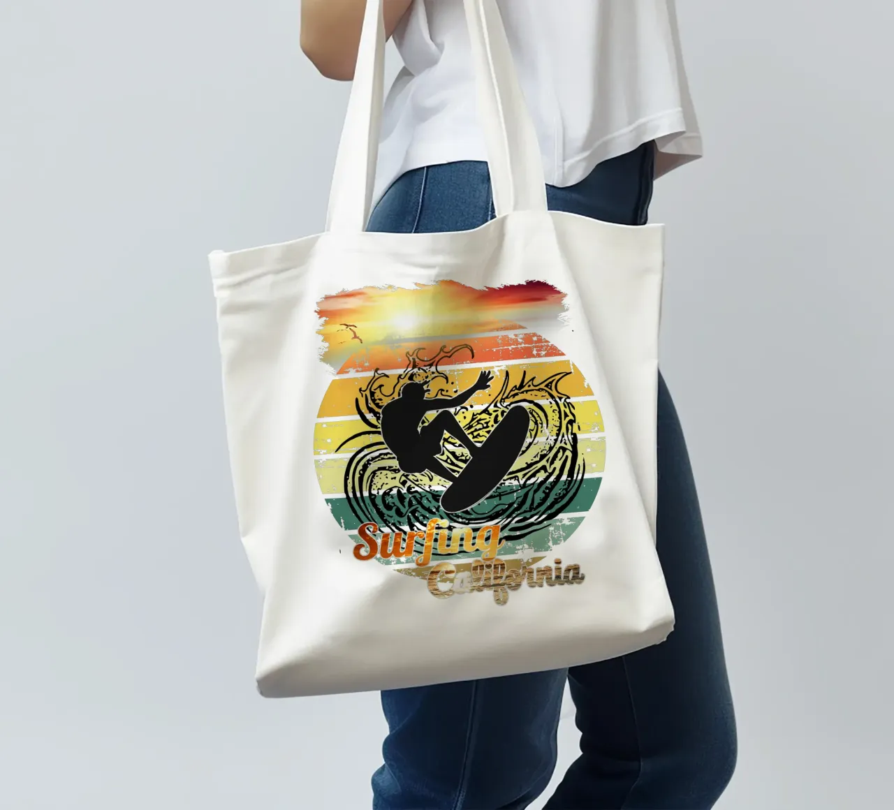 Surf Life Oval 2a - Summer Sun Vibes 16b borsa in juta da surfer28