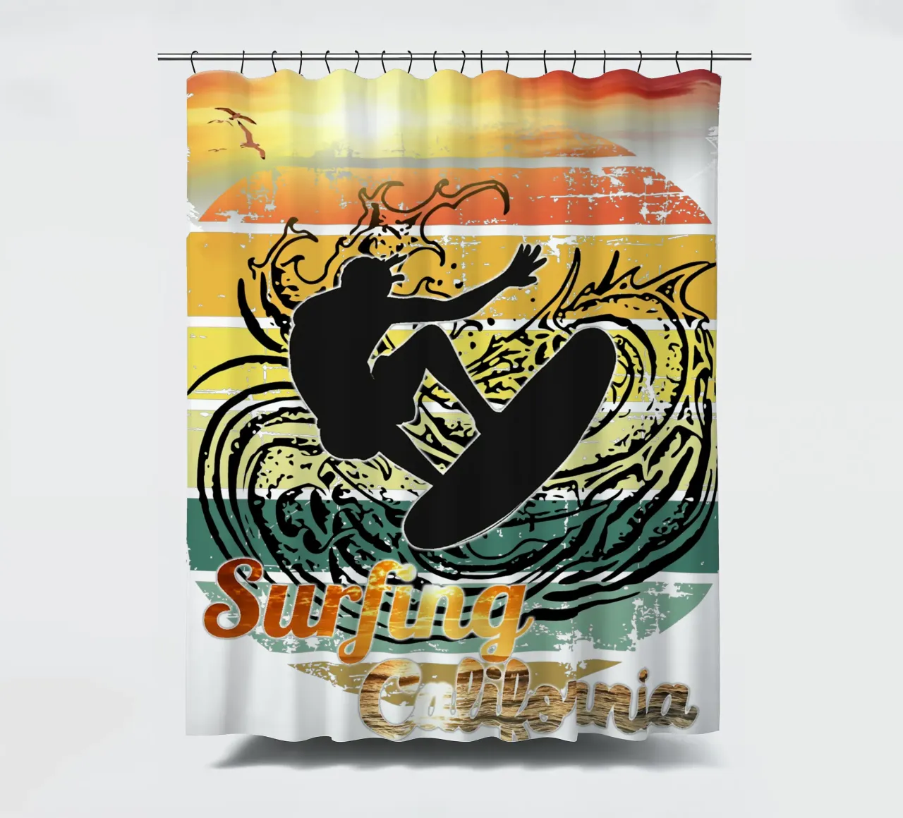 Surf Life Oval 2a - Summer Sun Vibes 16b shower curtain by surfer28