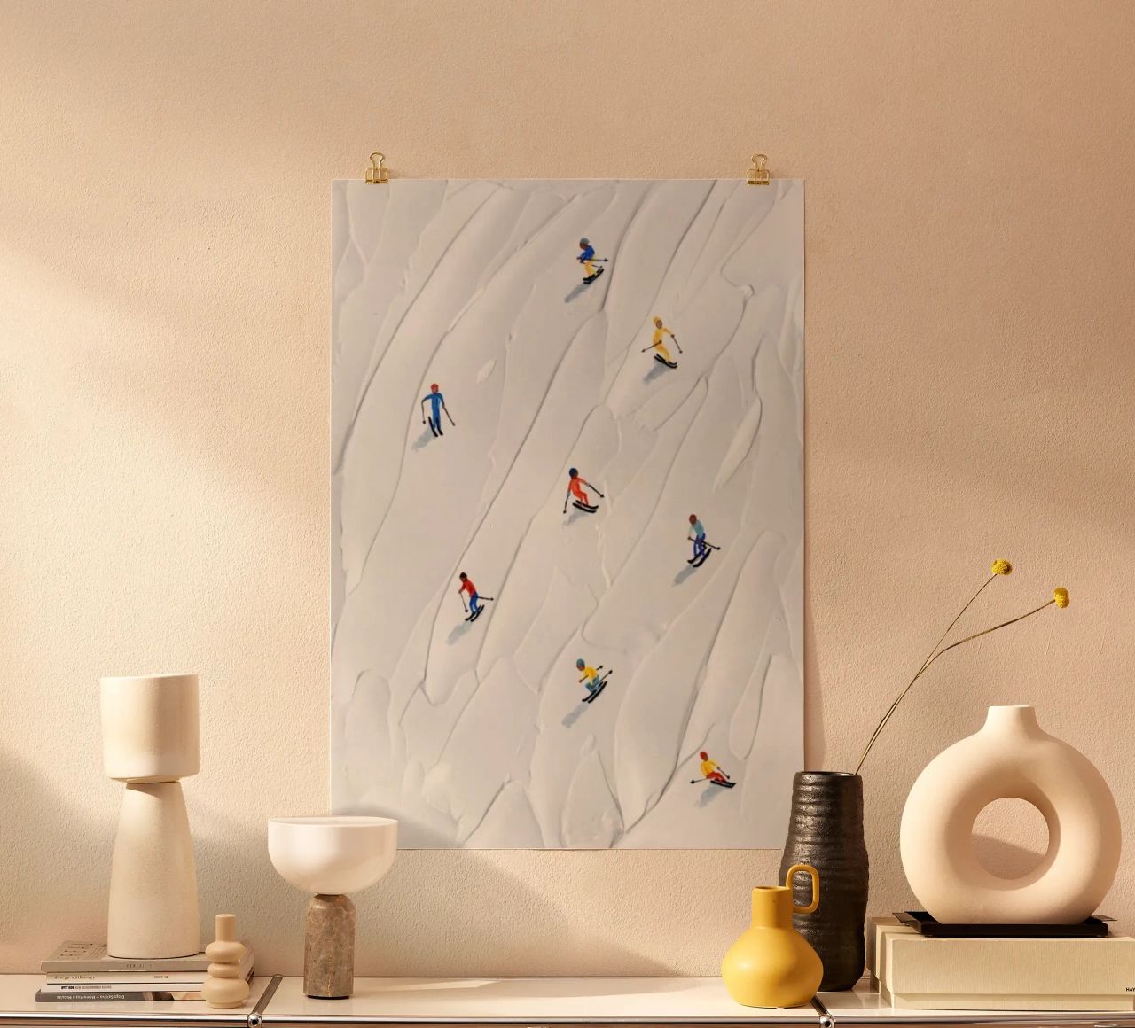 Skiing Poster, Modern Fun Trendy Art, Apres Ski Poster von Boheme