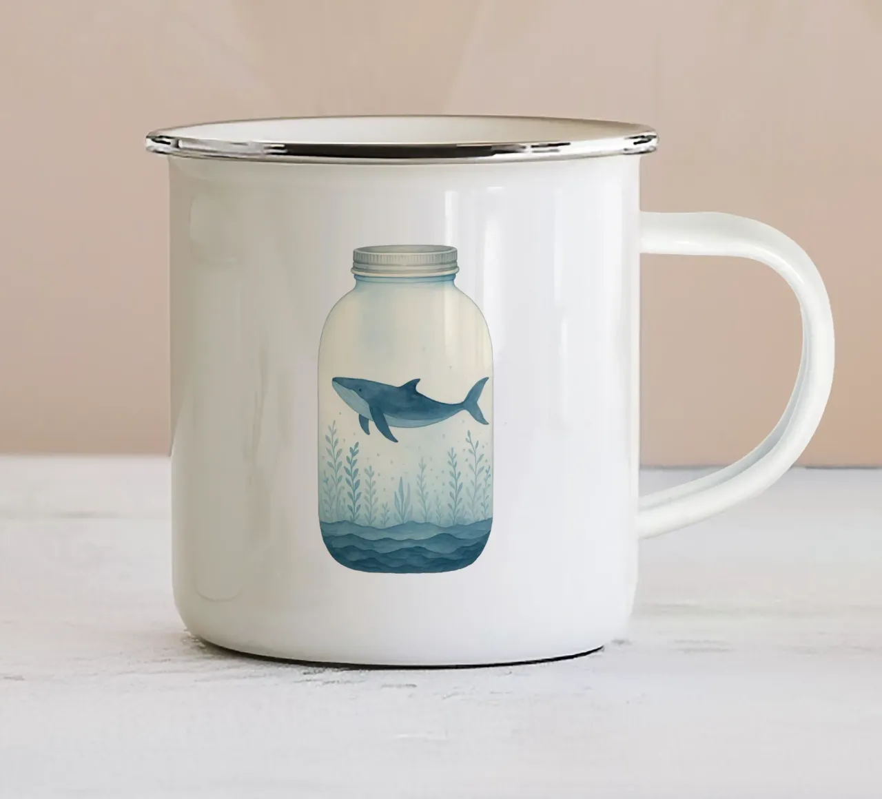 Piccolo oceano, grande cuore tazza in smalto da KidzStudio