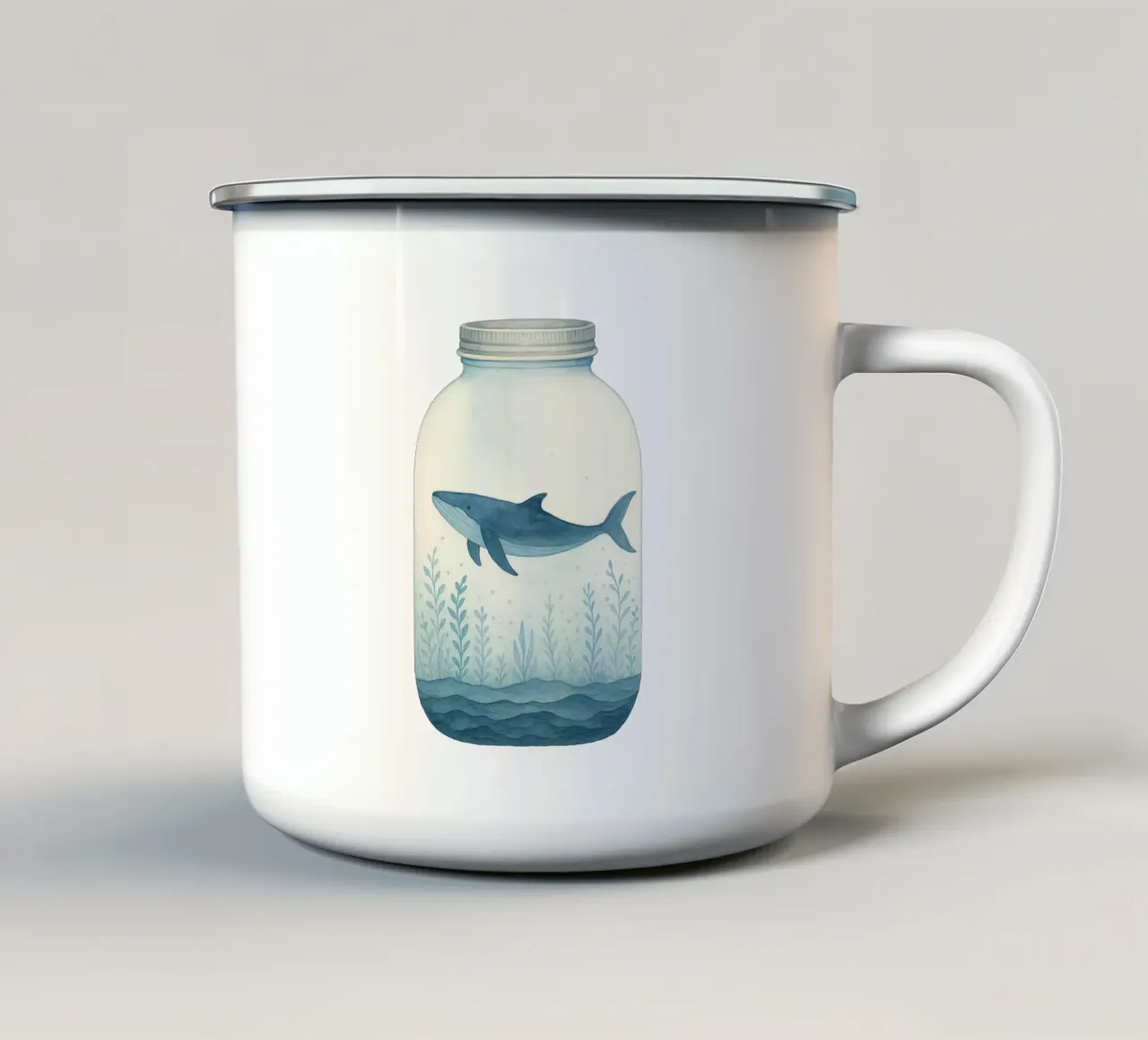 Piccolo oceano, grande cuore tazza in smalto da KidzStudio