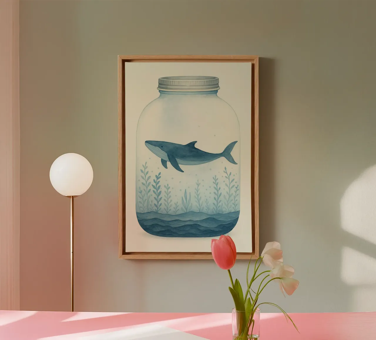 Piccolo oceano, grande cuore tela con Cornice a cassetta da KidzStudio