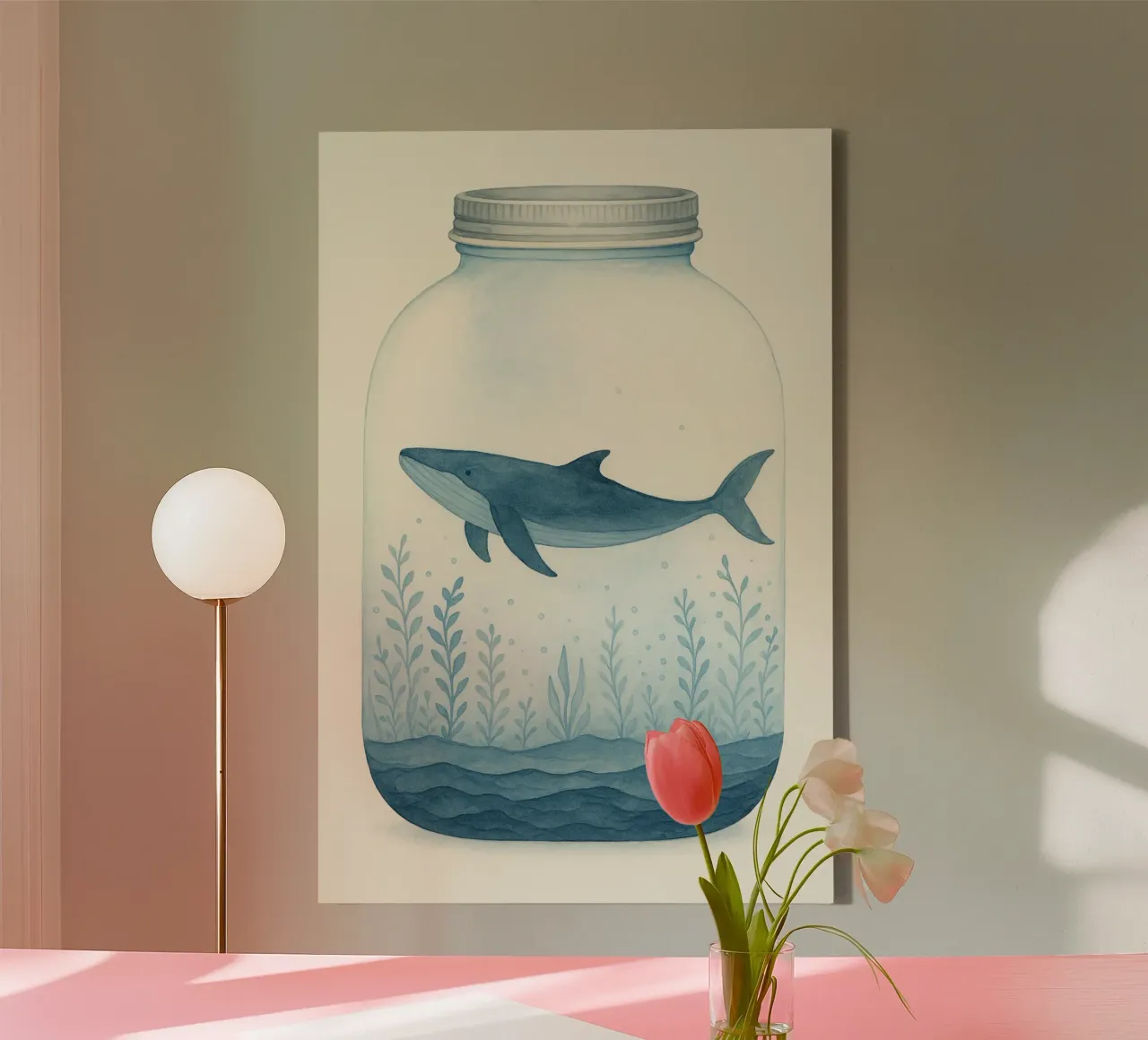Piccolo oceano, grande cuore tela con Cornice a cassetta da KidzStudio