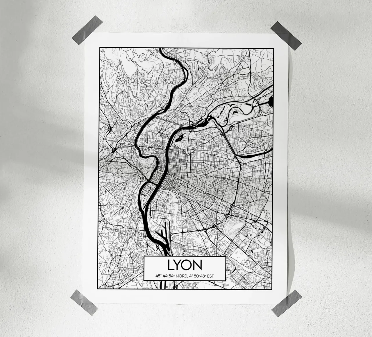 Pianta minimalista Lione poster con telaio in legno da Frame the World