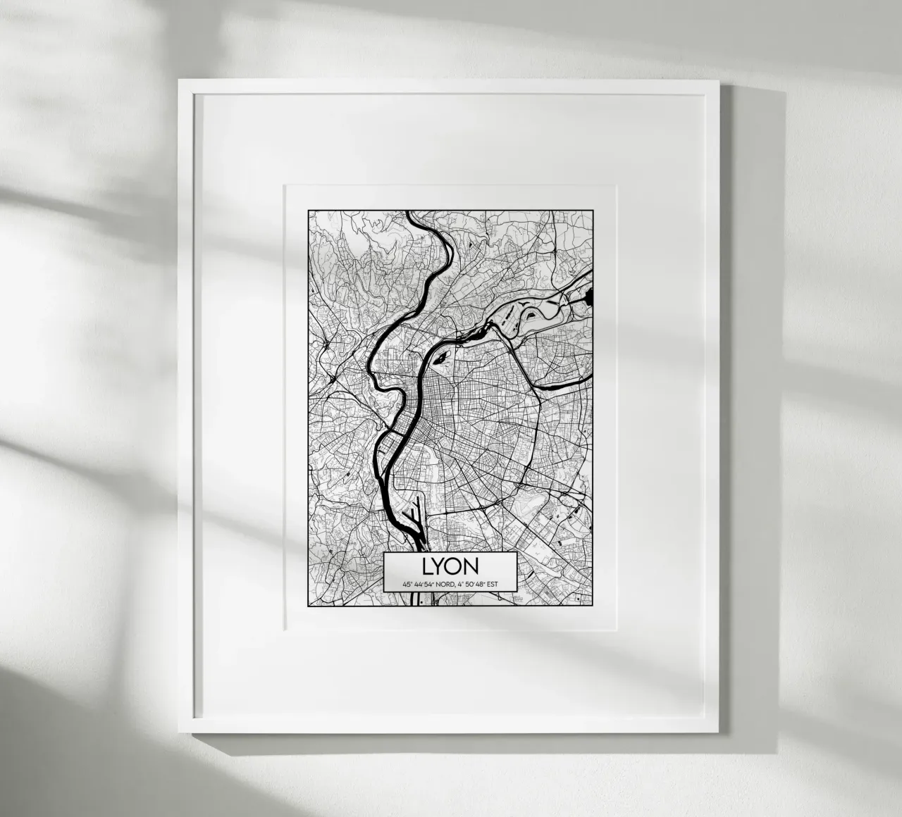 Pianta minimalista Lione poster con telaio in legno da Frame the World