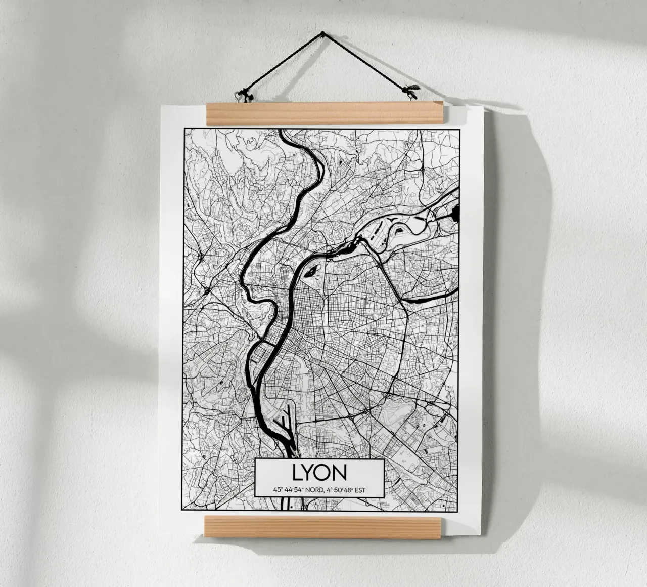 Pianta minimalista Lione poster con telaio in legno da Frame the World
