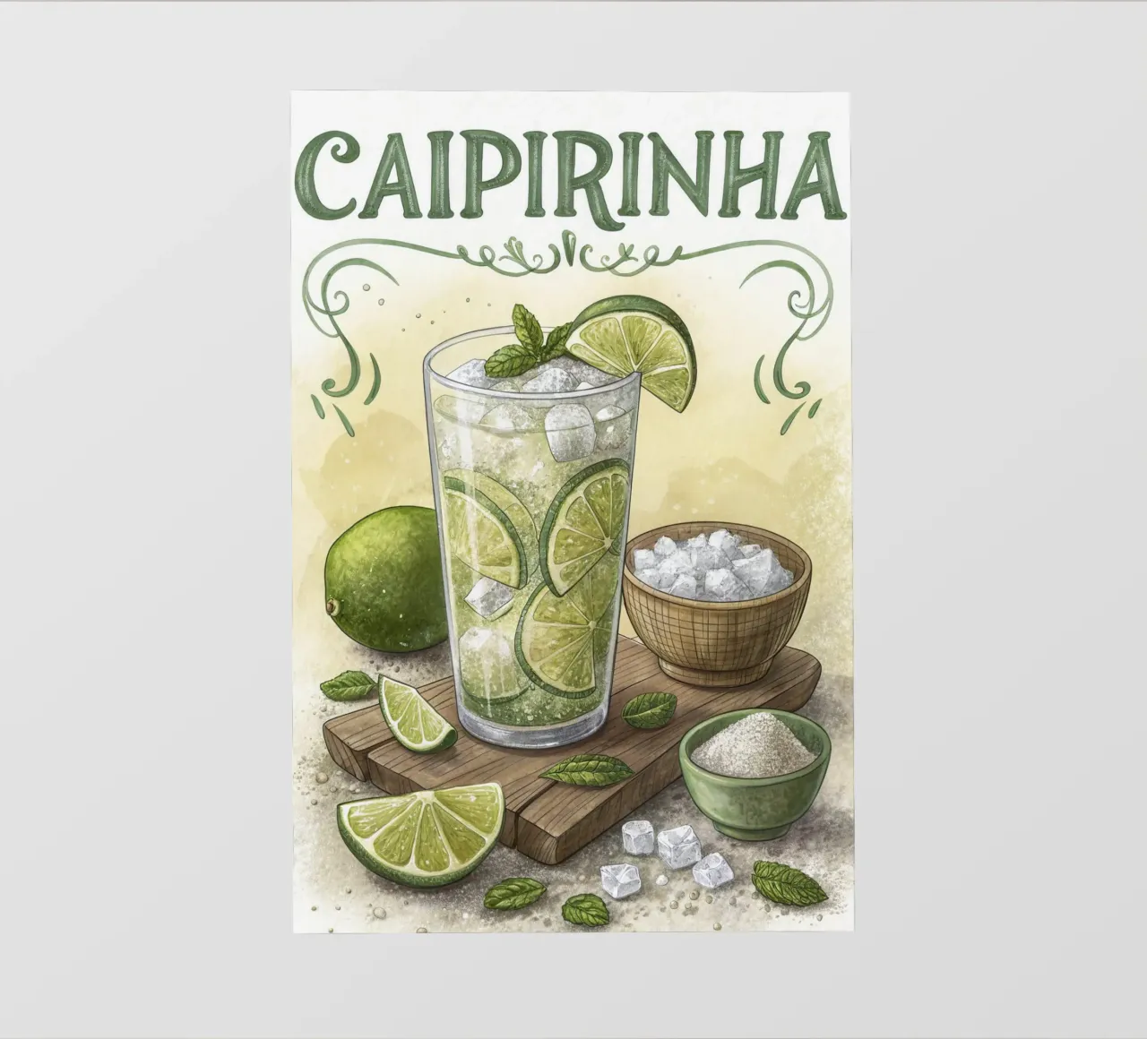 Poster retro Caipirinha telo in pvc da 🎁 ARTVI-SHOP