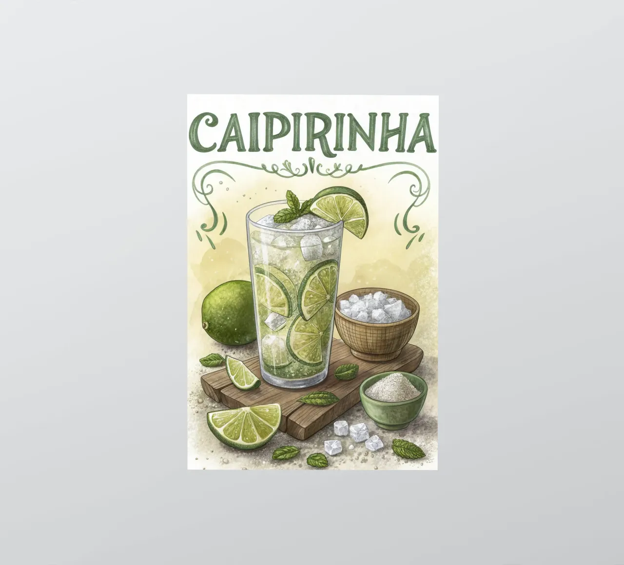 Caipirinha retro poster sticker by 🎁 ARTVI-SHOP