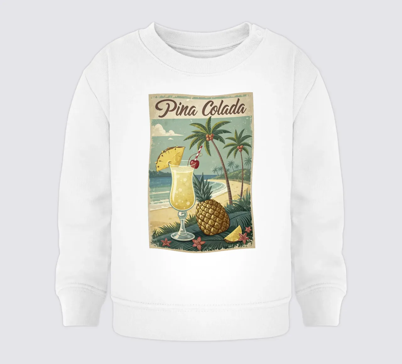 Poster retro Pina Colada felpa neonato da ARTVI-SHOP