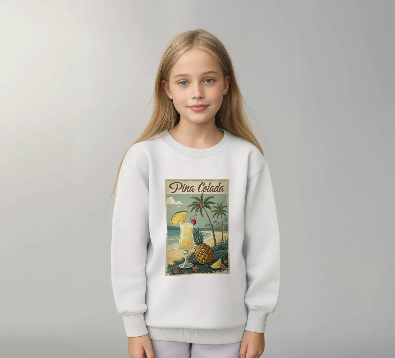 Poster retro Pina Colada felpa bambino da 🎁 ARTVI-SHOP