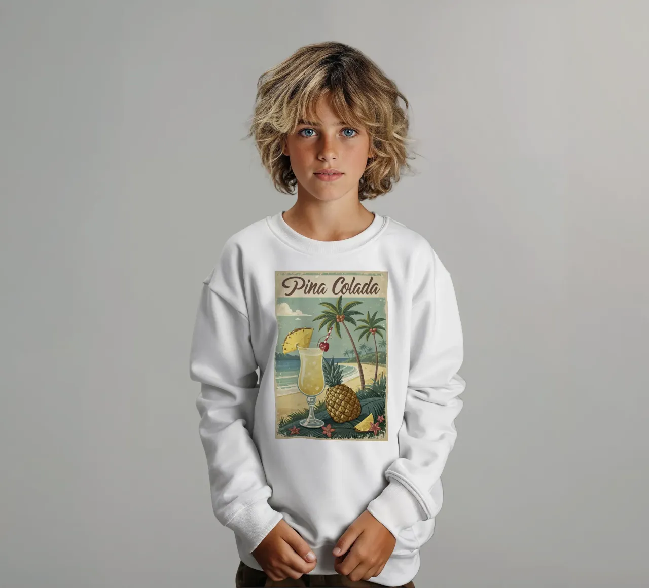 Poster retro Pina Colada felpa bambino da 🎁 ARTVI-SHOP