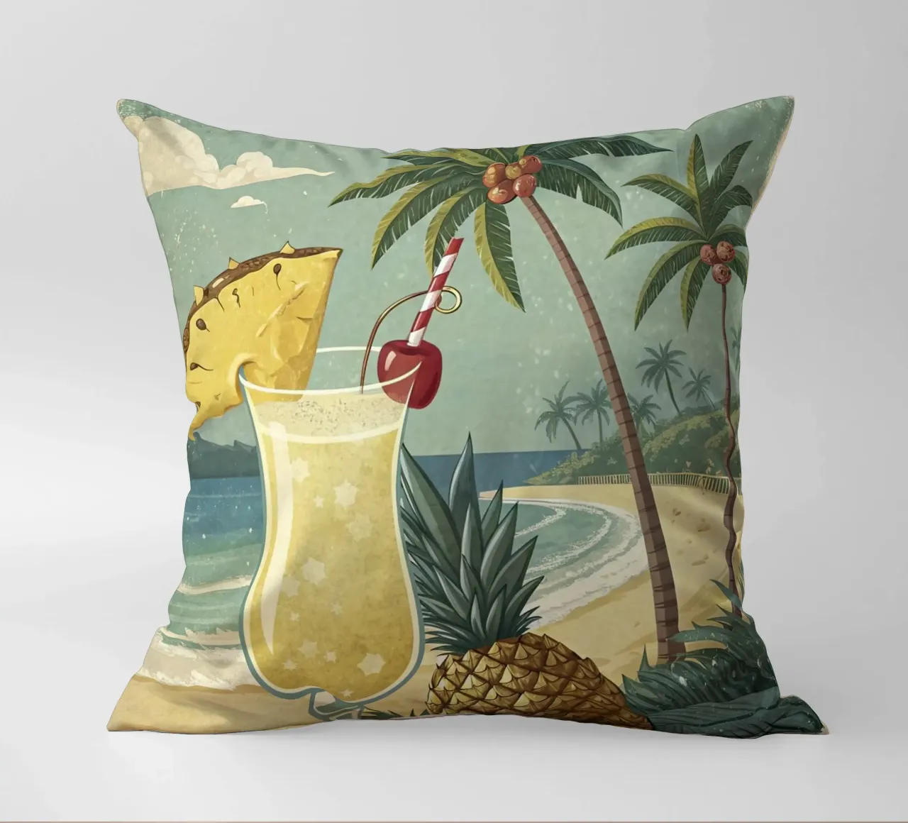 Poster retro Pina Colada cuscino da 🎁 ARTVI-SHOP