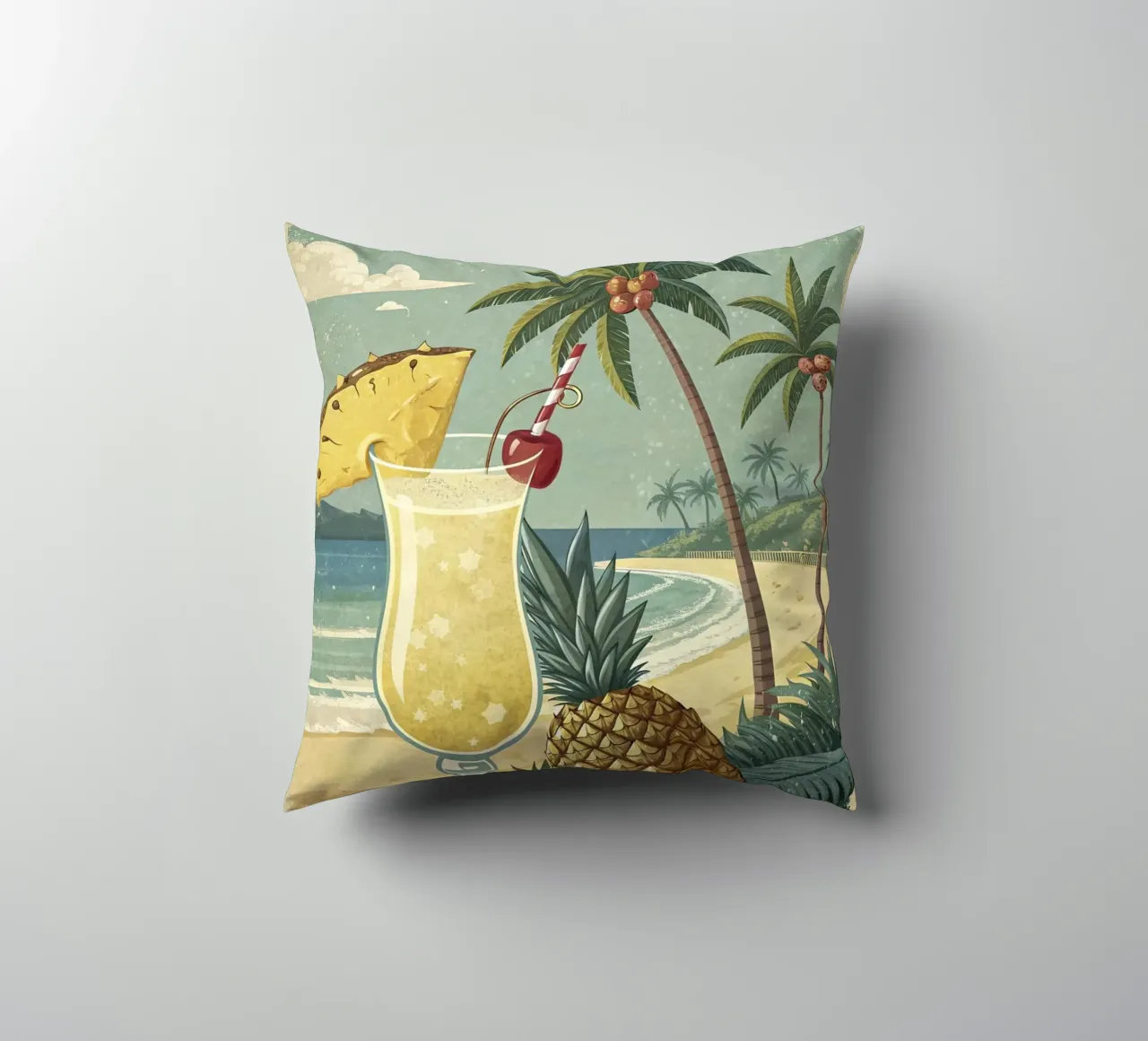 Poster retro Pina Colada cuscino da 🎁 ARTVI-SHOP