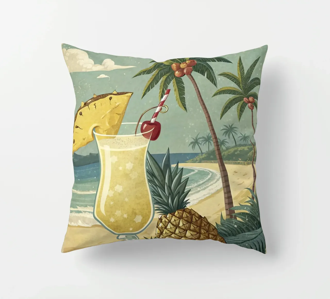 Poster retro Pina Colada cuscino da 🎁 ARTVI-SHOP