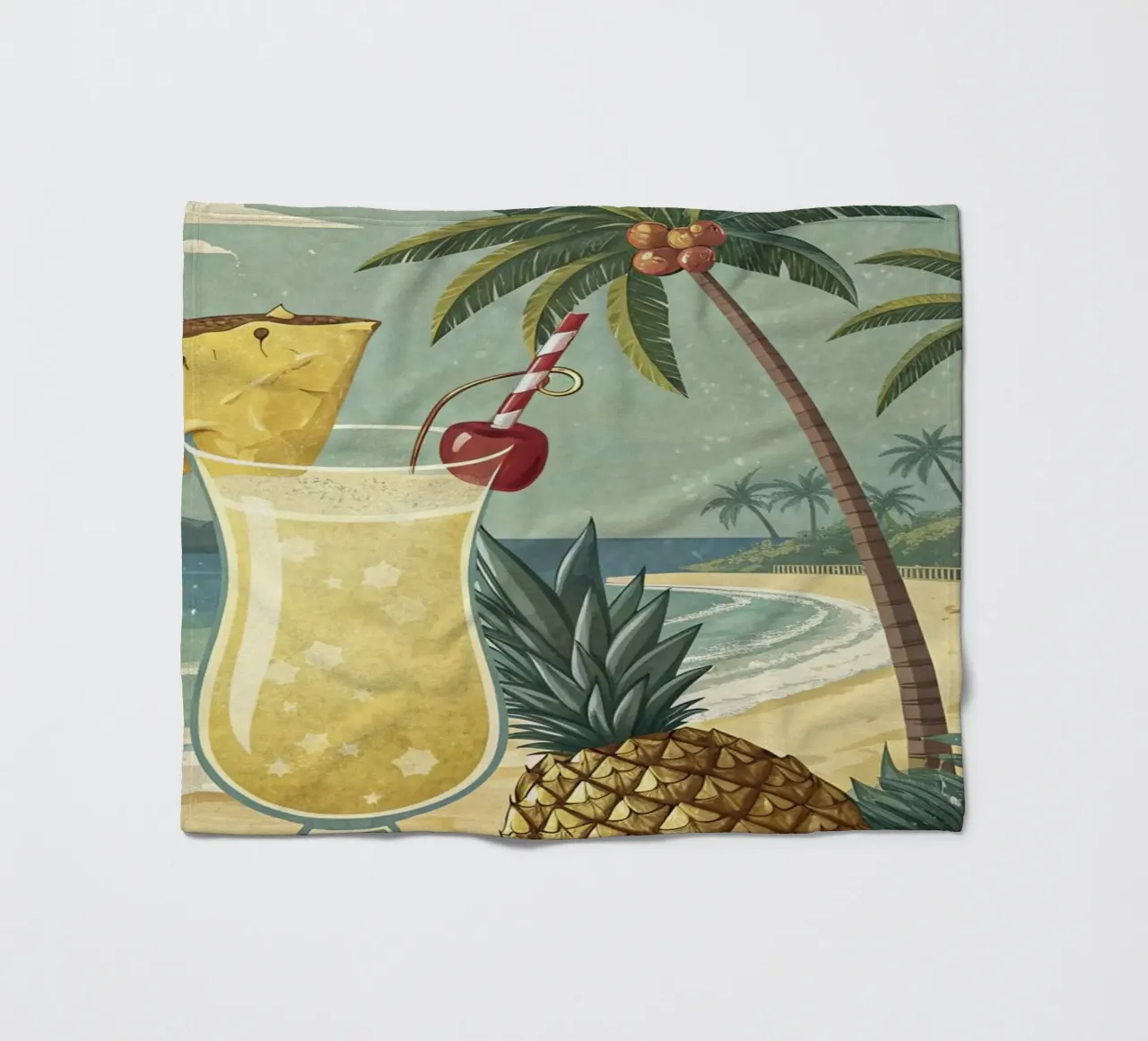 Poster retro Pina Colada coperta in pile da 🎁 ARTVI-SHOP
